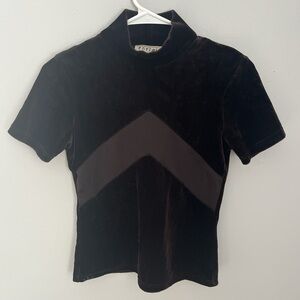 Energie Black Velvet Short Sleeve Top